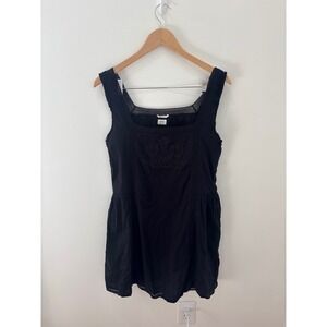 Wilfred Aritzia La Boheme Black Embroidered Crochet Lace Mini Dress Womens L